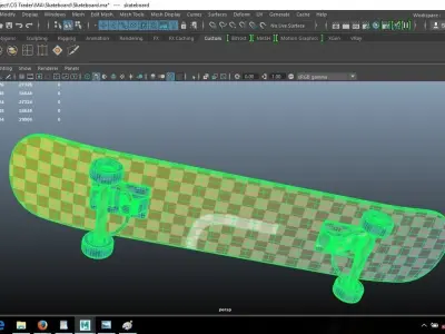 Skateboard 3D Model with wheels 3D model