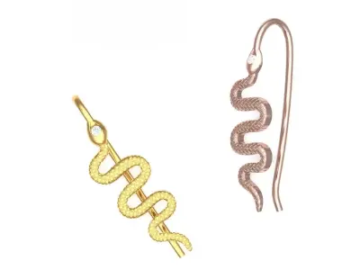 Snake design earrings or pendants 3D print model