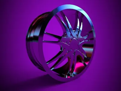 Awesome Rim and Tire 07 Low-poly 3D model