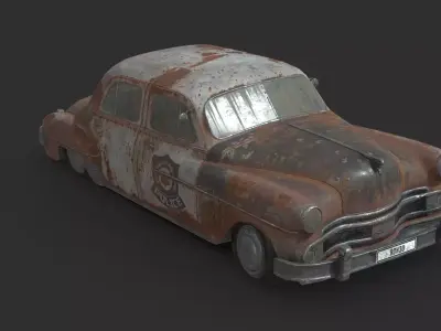 Abandoned Car - Dodge Coronet Police Low-poly 3D model