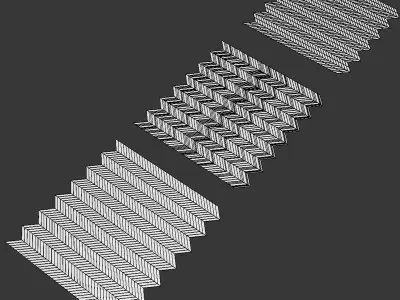  Parquet Oak Portland Wildwood set 1 3D model