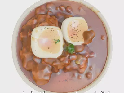 Ethiopian Doro Wat Chicken Stew Bowl Low-poly 3D model