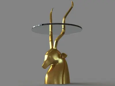 Ibex Side Table Brass 3D model