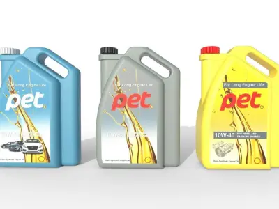 Motor Oil Bottle Model-1B Low-poly 3D model