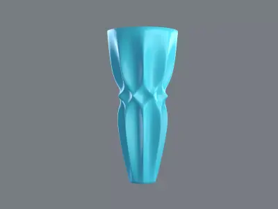 Vase porcelain blue 2 3D model
