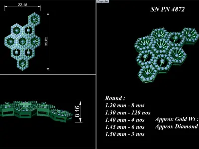 Pendant Earrings combo - 4872 3D print model