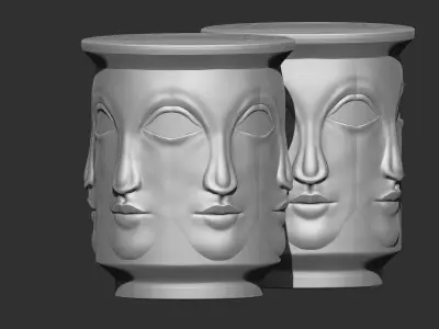 face pattern table-planter 3D print model