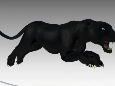 Black Panther Animated Low-poly 3D model