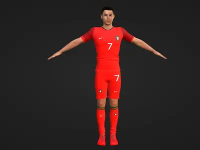 Cristiano Ronaldo - Portugal Low-poly 3D model