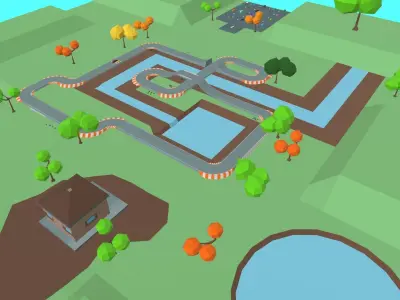 Race Track Cartoon Low-poly 3D model