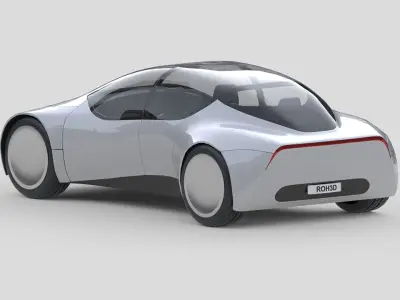 Retro-Futuristic Compact Car 3D model