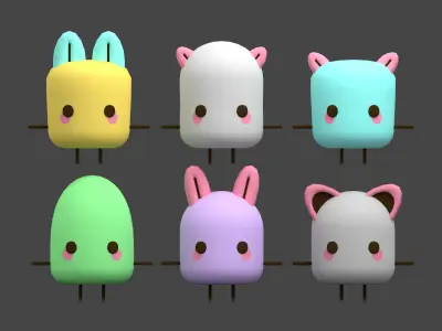Cute Character 3d Packs - Low-poly 3D Models Low-poly 3D model