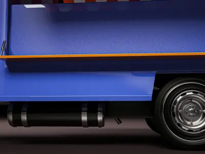 Food truck delivery tricycle Low-poly 3D model