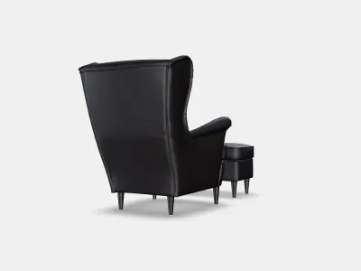 STRANDMON Armchair and footstool 1 Low-poly 3D model
