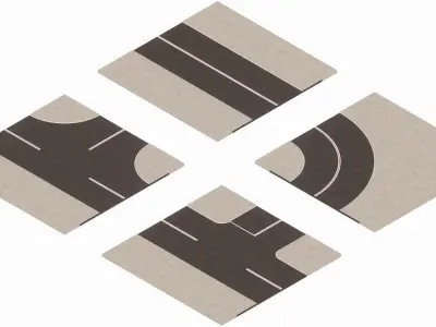 Simple Modular Road System 3D model