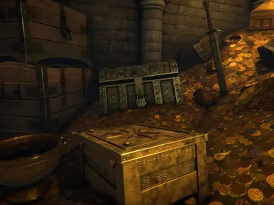 Treasury game ready Low-poly 3D model