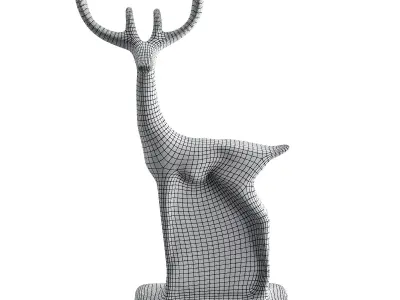 Deer sculpture Low-poly 3D model