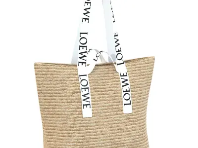 Loewe Fold Raffia Shopper Bag Low-poly 3D model