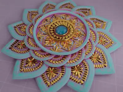 Mandala 3D with Blender Files Advanced Procedural Material 3D model