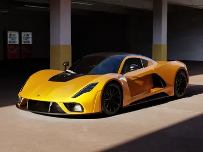 Realistic Parking Lot Low-poly 3D model