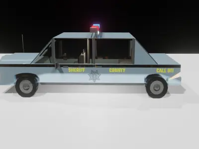 Low-poly cop car 1990 Ford Crown Victoria Free low-poly 3D model