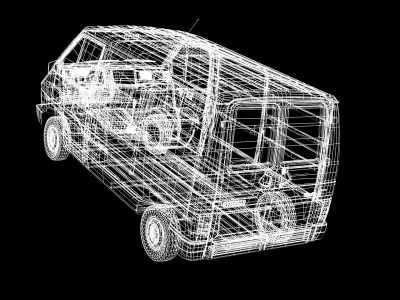 Renault Trafic I T800 L1H1 Low-poly 3D model