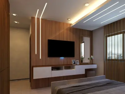 Modern apartment interior  3D Scene  Low-poly 3D model