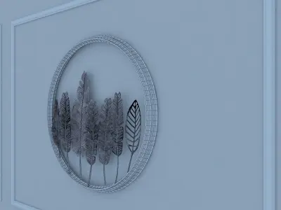 Decorative Metal plants with gold stainless round m14 3D model