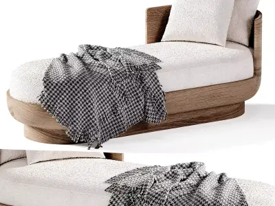 Ciro Fabric Left Arm Daybed 3D model