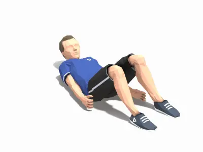 Heel Touch  Exercise Man Animation Low-poly 3D model