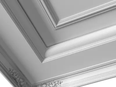 Coffered ceiling decorative painting in Art Deco style 3D model