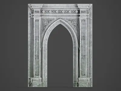 Lowpoly Gothic Portal - type 3 Low-poly 3D model