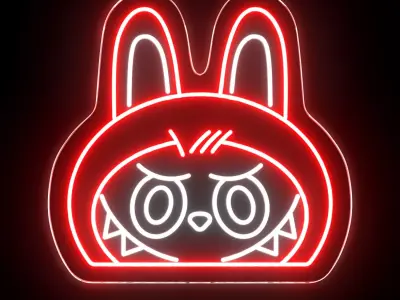 Labubu Neon Sign 3D model