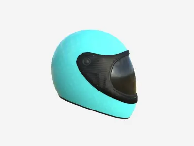 Cartoon Helmet Kart A10 Light Blue - Character Design Low-poly 3D model
