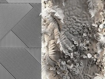 Wooden panels and vertical garden 2 3D model