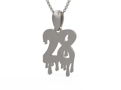 Model 1261 28 Bloody Terror Initial Number Pendant 3D print model