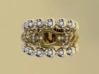 Voluminous Bubble Cluster and Swirl Cocktail Ring model jr00285 3D print model