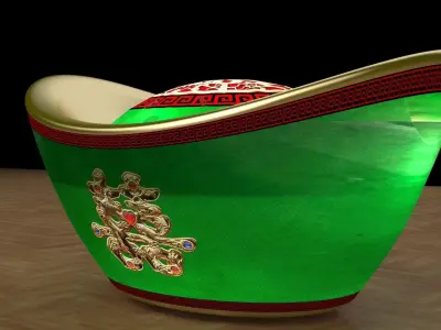  Chinese gold Ingot  3D model