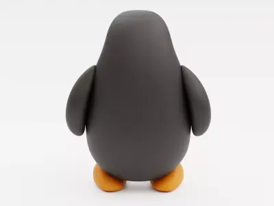 Stylized Clay Penguin Low-poly 3D model