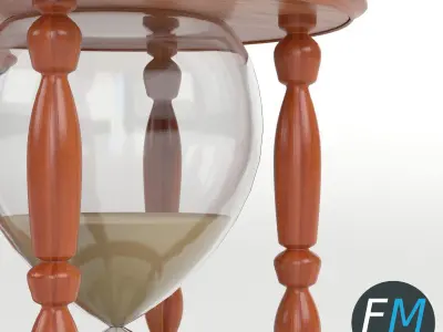 Hourglasses set two wooden sand 3D model