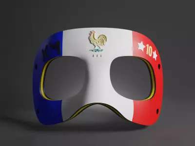 MBAPPE MASK FAN ART - STL - 3MF MULTICOLOR 3D print model