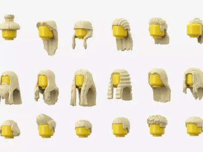 TwindBricks3D - Minifigure Hair pack 3 3D print model