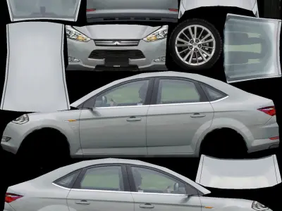 Generic Sedan v2 Low-poly 3D model