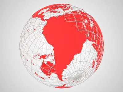 Globe News Skeleton Red 3D model