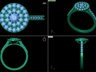 Circle Micro Diamond Ring 3D print model