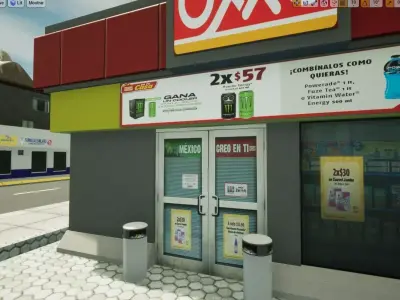 OXXO - Tienda de conveniencia Low-poly 3D model