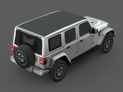 Jeep Wrangler 4xe 2024 Low-poly 3D model