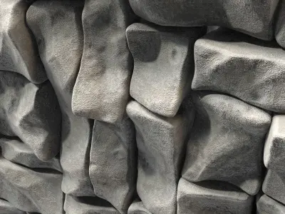 Panel Big Rock block stone n2 3D model