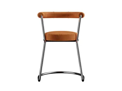 Round Velvet Upholstered Chair 3D model