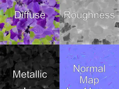 Viola Flower Bloom Botanical 3D Model Low-poly 3D model